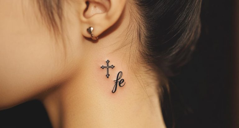 fe tattoo with a cross