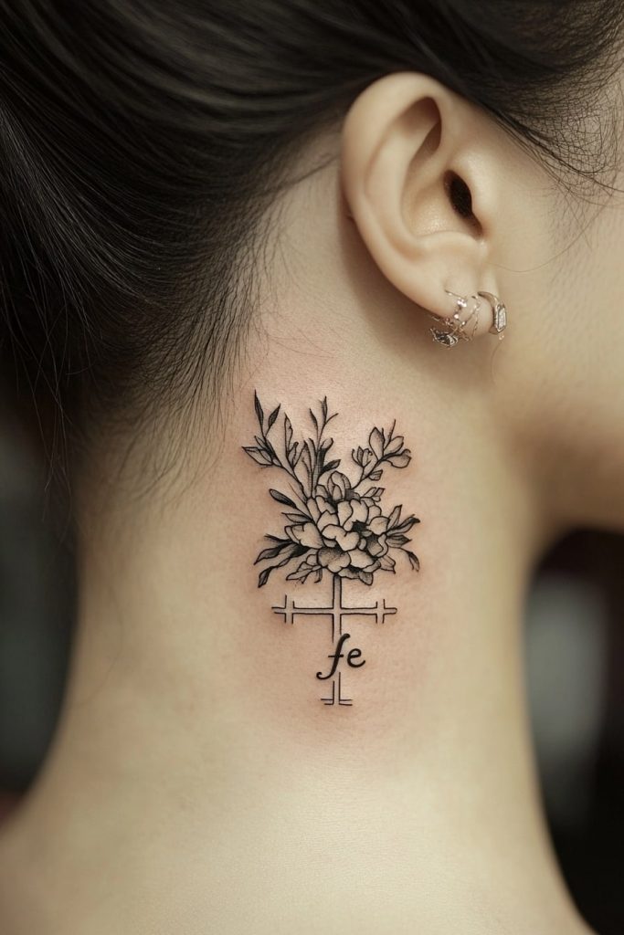 Floral Cross "Fe" Design