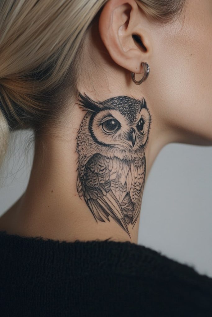 Serene Owl Tattoo
