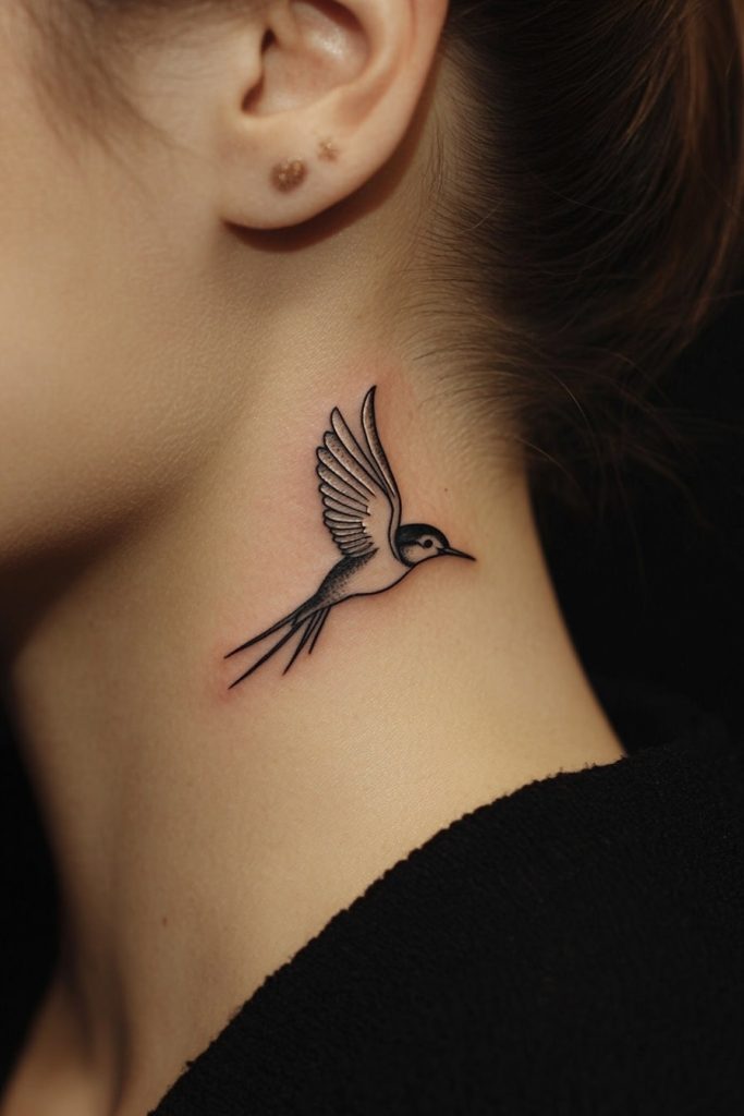 Graceful Swallow Bird Tattoo