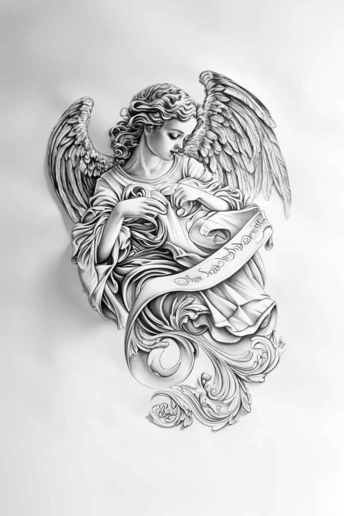 An Angel with an Open Scroll
