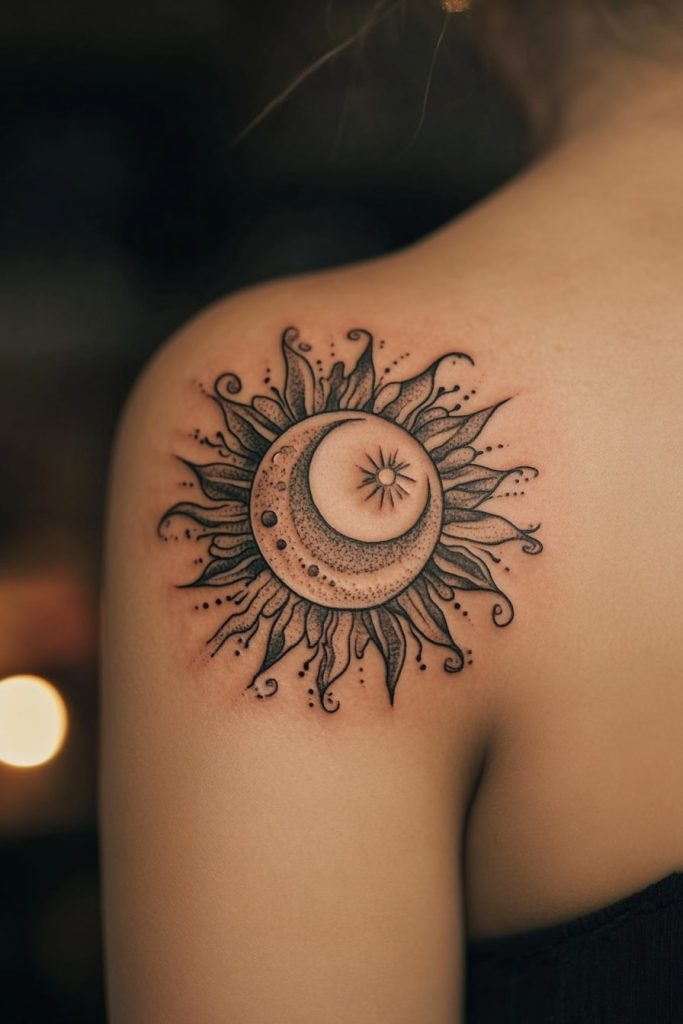 Sun and Moon Tattoo