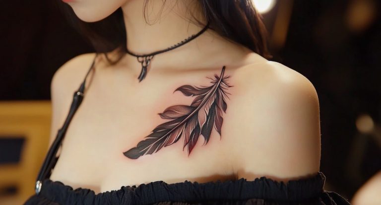 upper shoulder tattoos for women