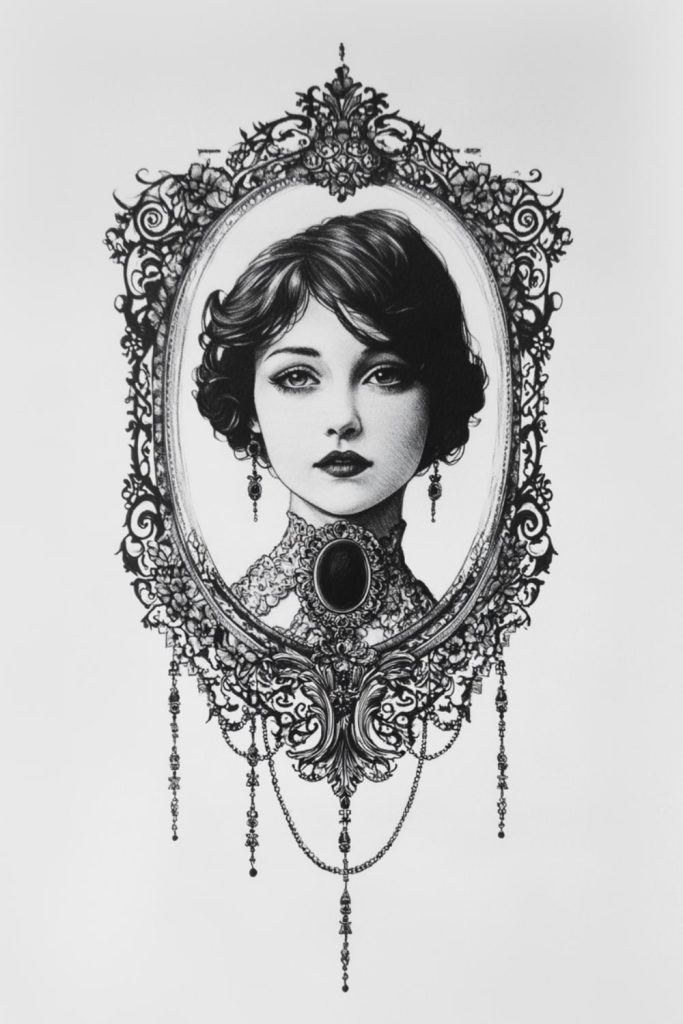 Victorian Lace and Cameo Portrait