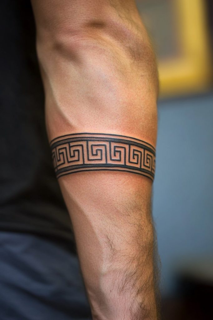 Greek Key Band Tattoo