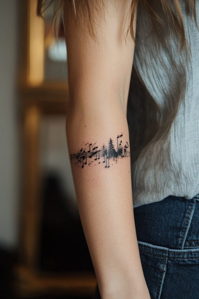 Sound Wave Band Tattoo