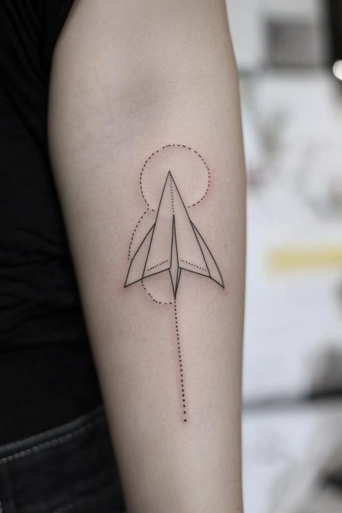 Paper Airplane Tattoo