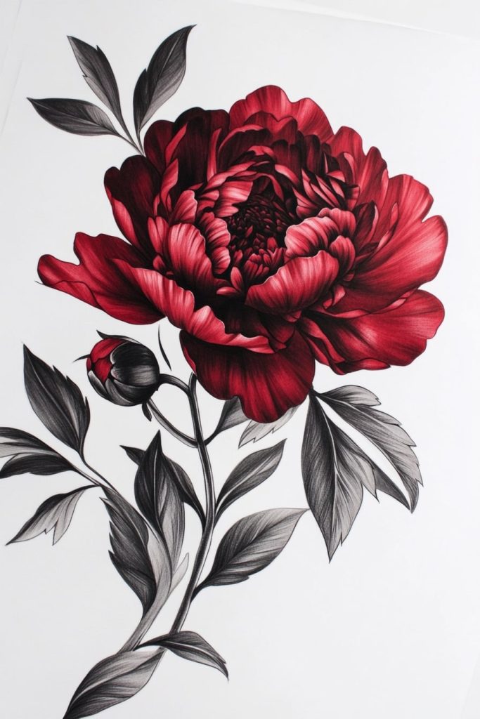 Blood-Red Peony