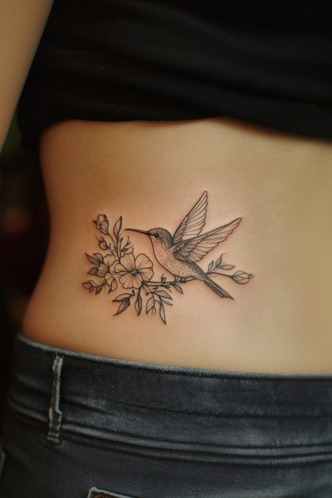 Hummingbird and Flowers