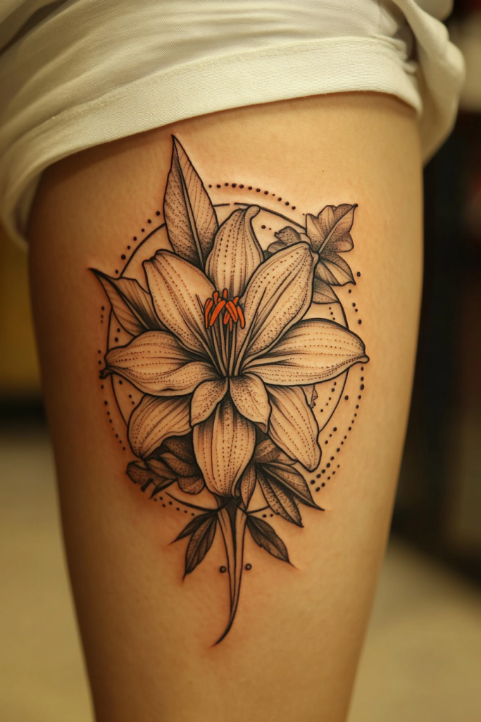 Japanese-Inspired Lily Tattoo