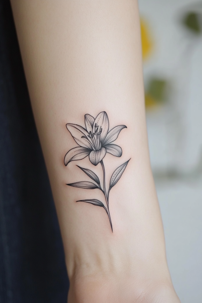Minimalist Lily Tattoo