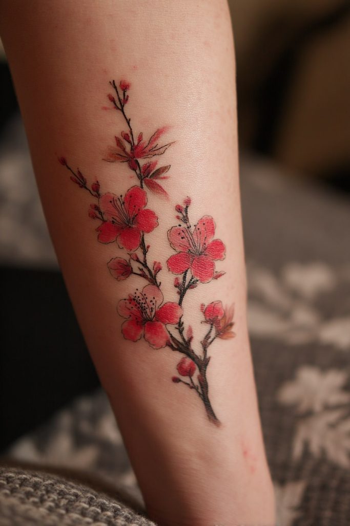 Cherry Blossom in Red Ink