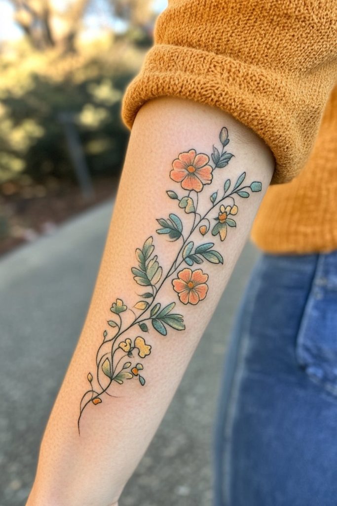 Floral Vine Tattoo
