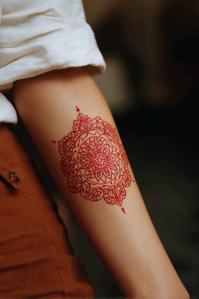 Red Mandala Tattoo