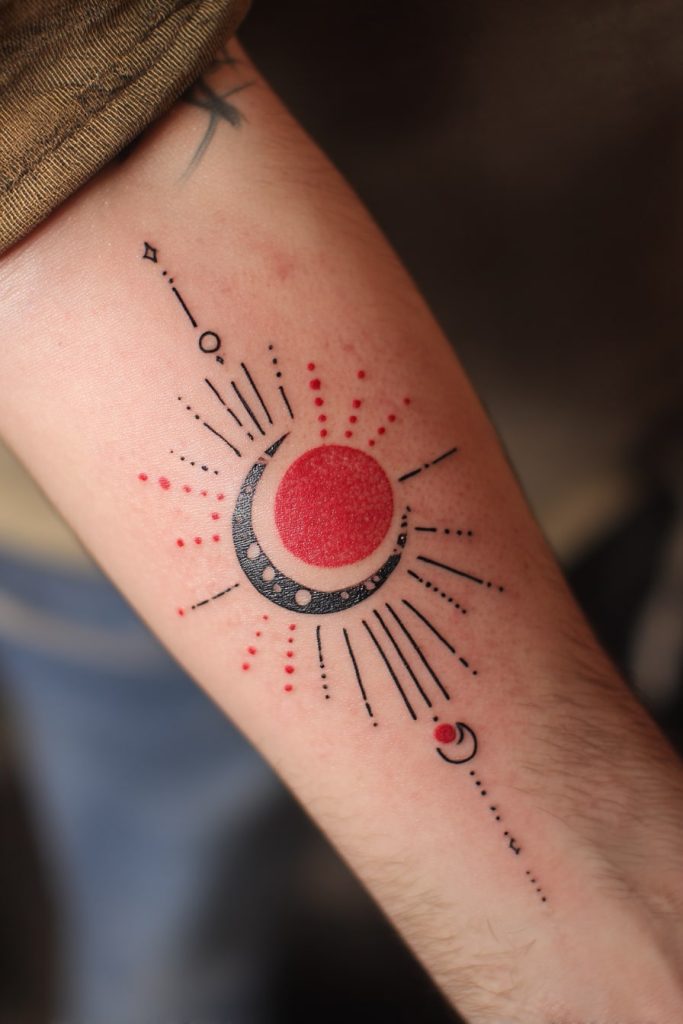 Red Sun or Moon Symbol