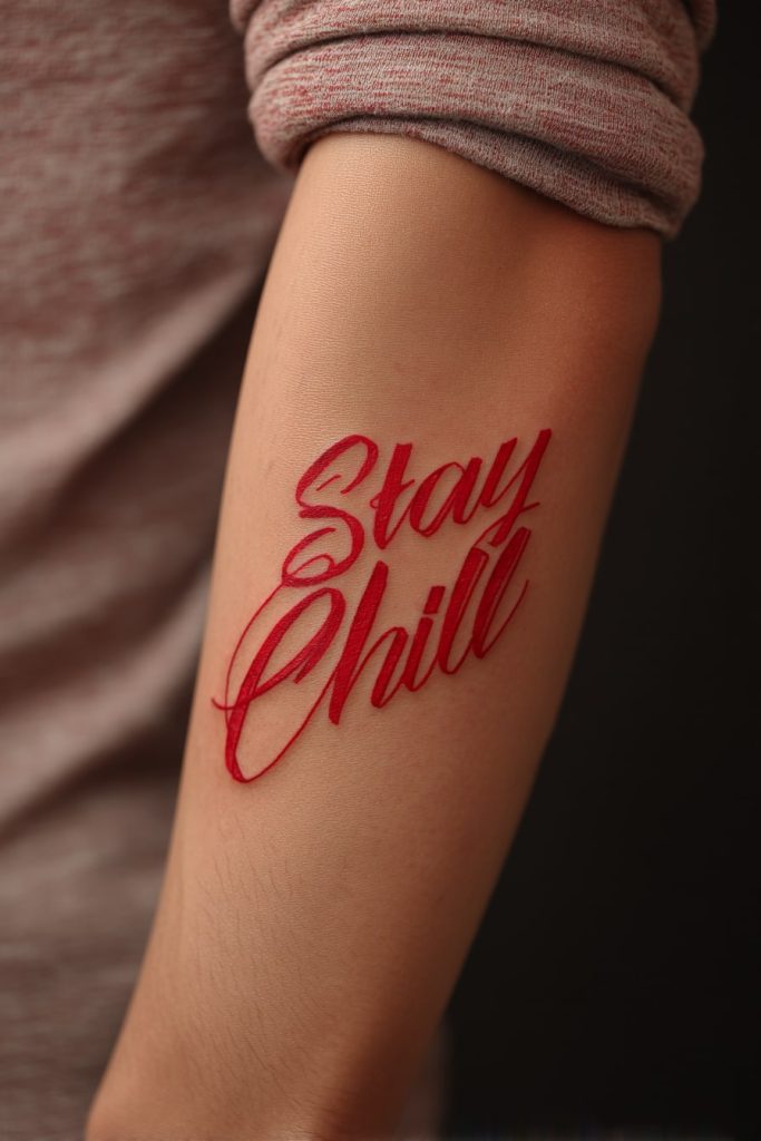Script or Word Tattoos in Red