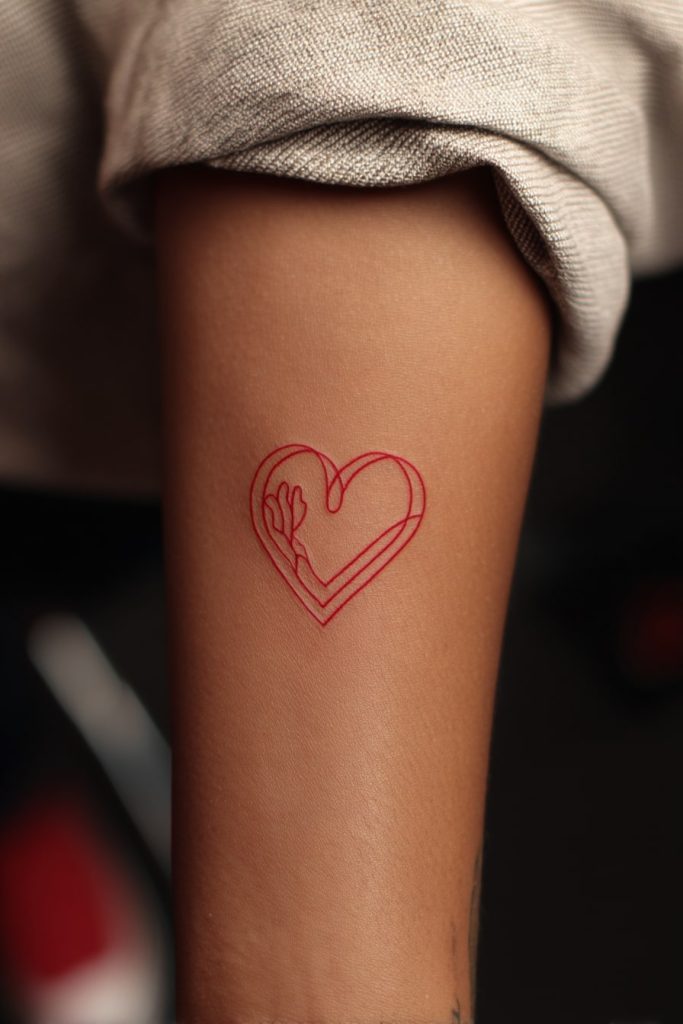 Heart Outline in Red