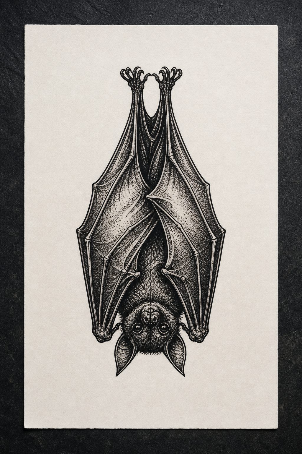 Hanging bat goth flash forearm tattoo