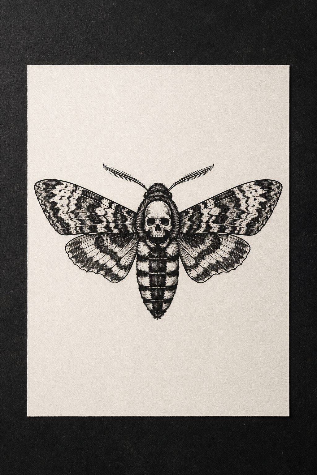 Death head moth goth flash bicep tattoo