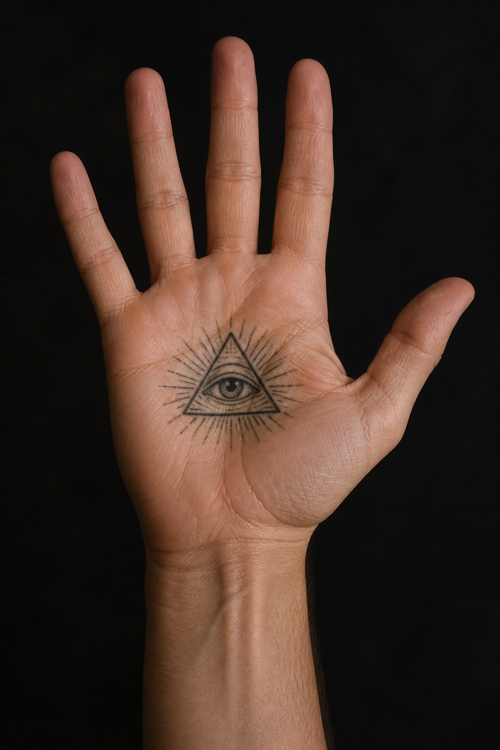 Eye of Providence palm symbol tattoo