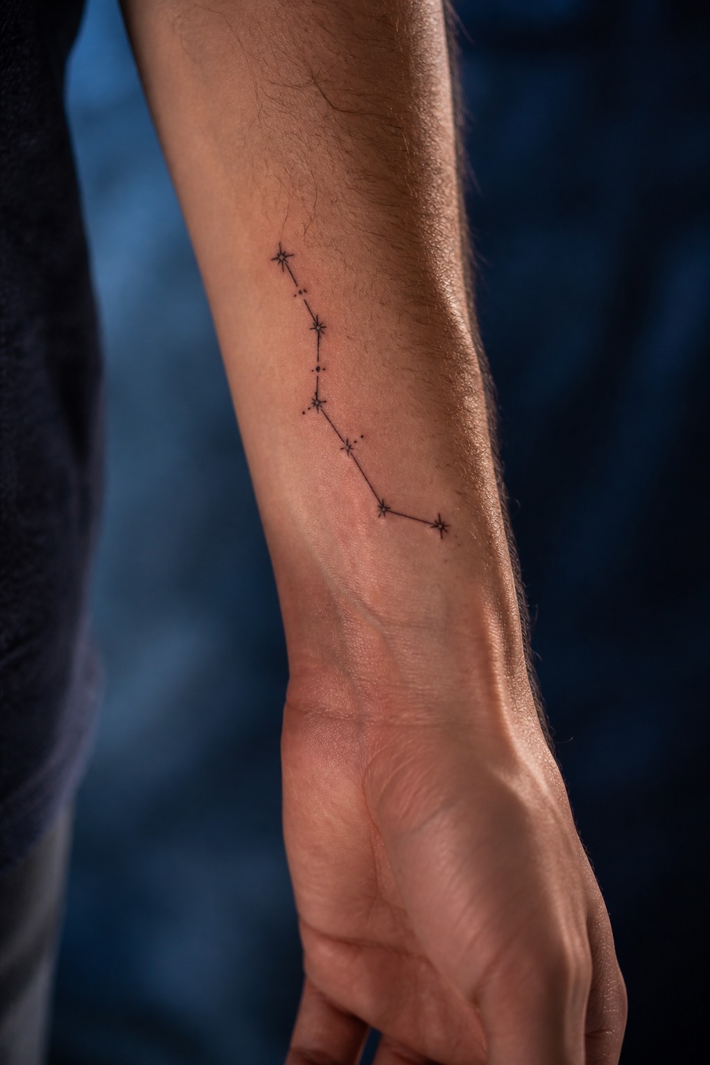 Single line constellation tattoo for guys