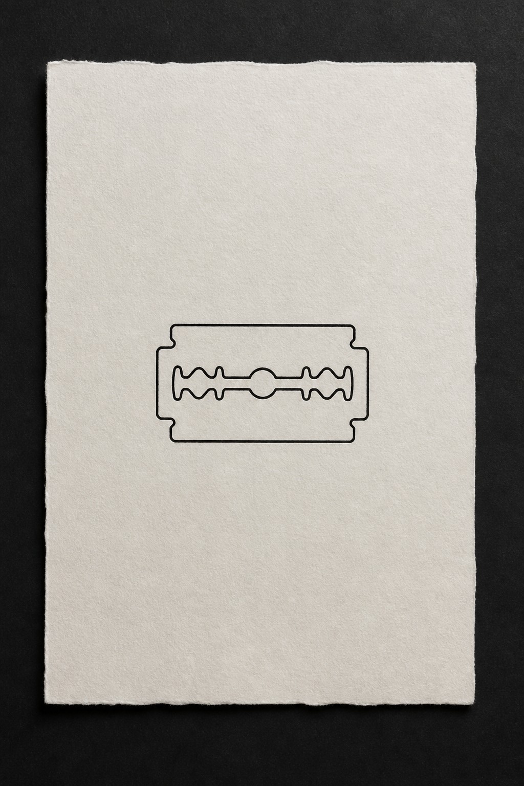 Micro razor blade line art goth flash tattoo