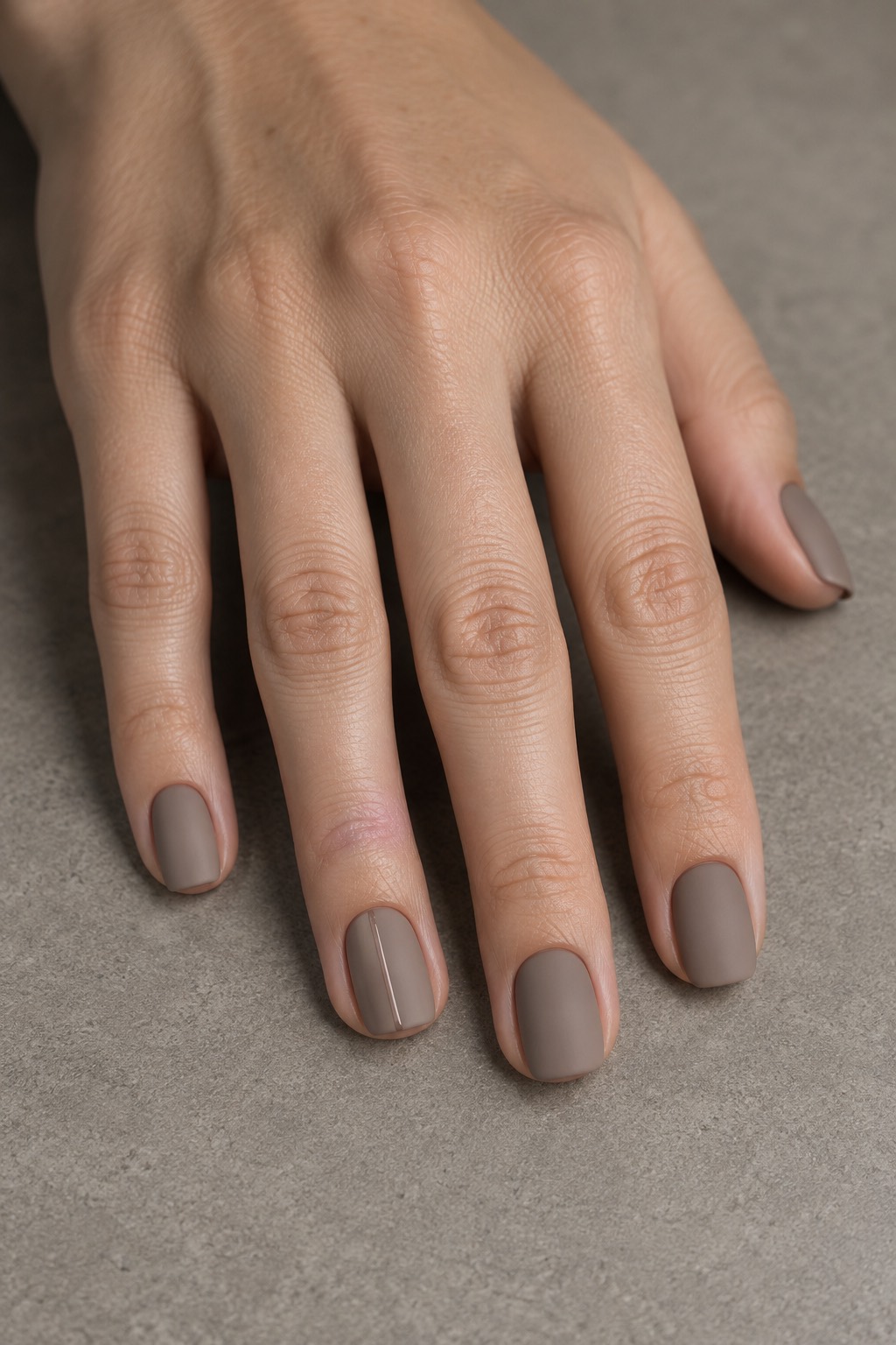 Matte Taupe Minimalist Nude Nails