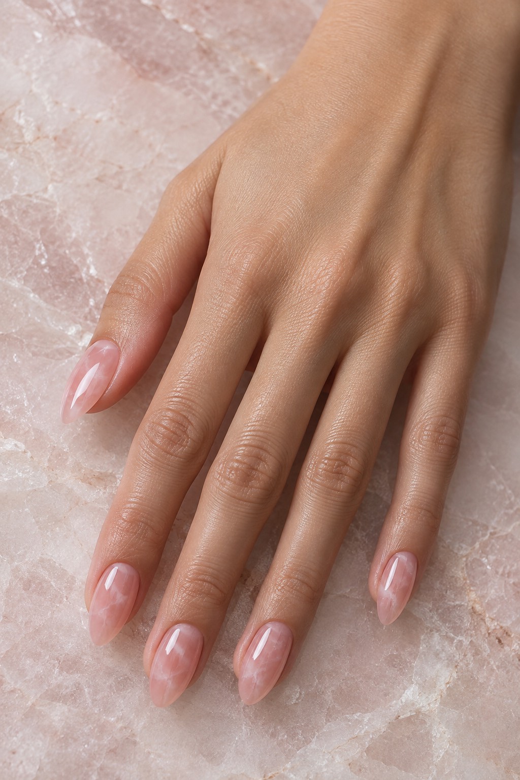 Rose Quartz Jelly Nude Nails