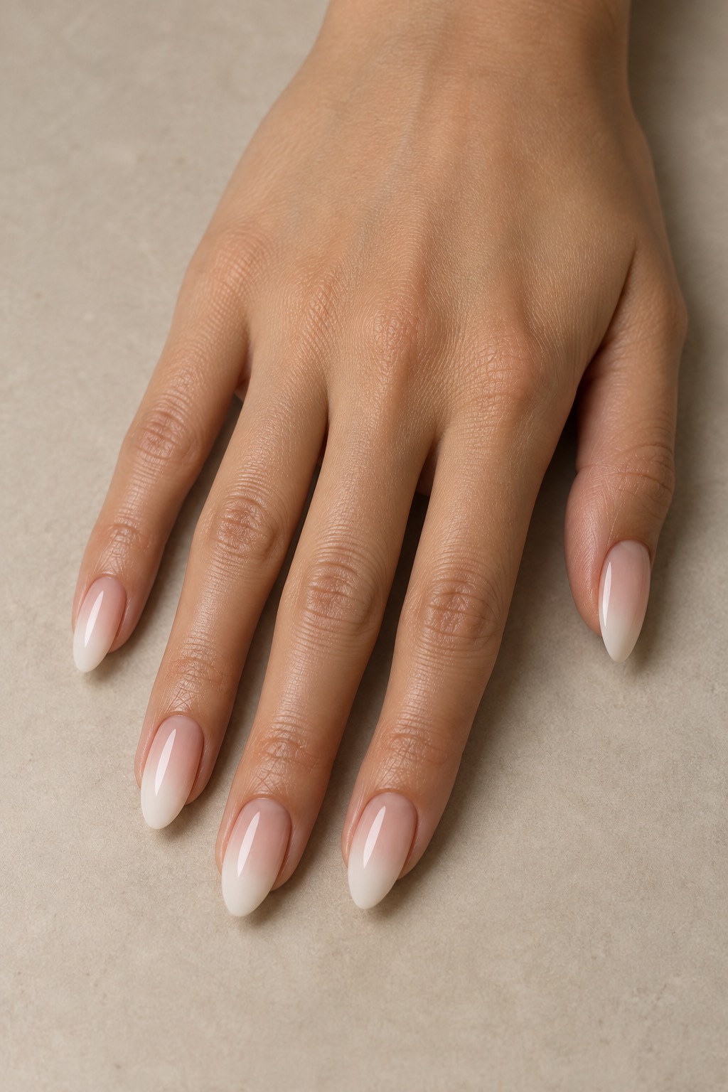 Neutral Baby Boomer Ombre Nude Nails