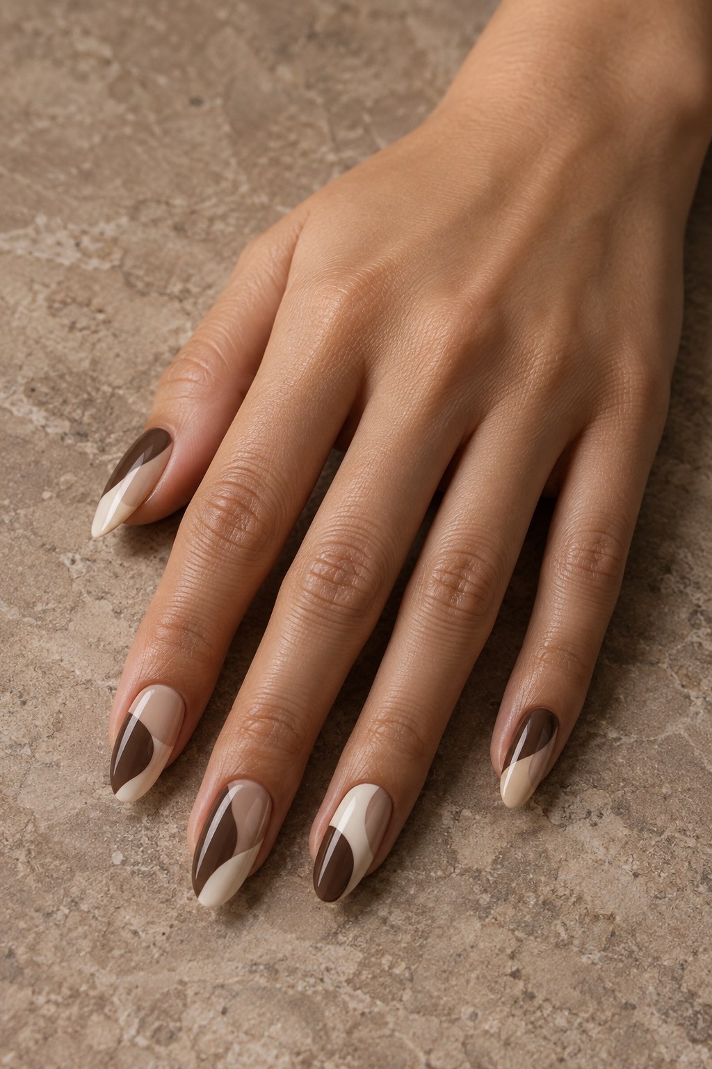 Cocoa Cashmere Color Block Nude Nails