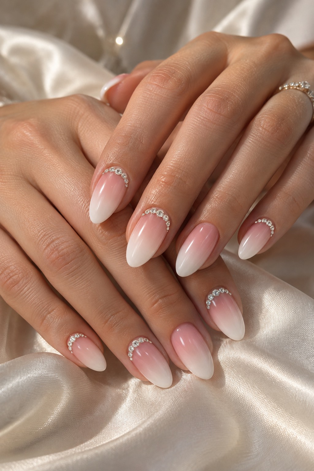 Crystal Cuticle Cuff Ombre Birthday Nails