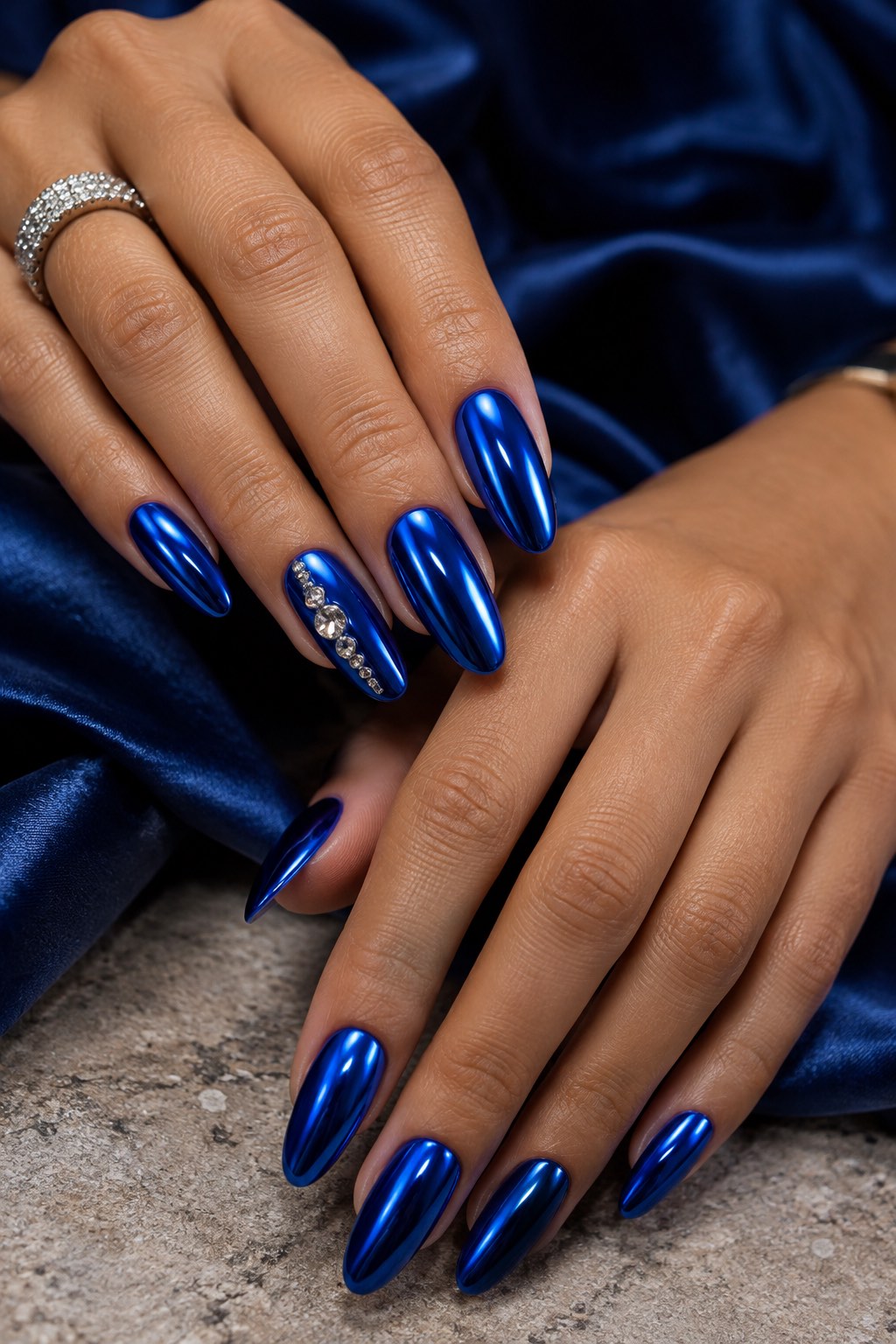 Electric Cobalt Chrome Birthday Nails