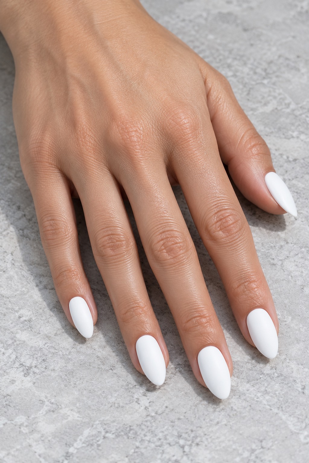 Ultra Chalk White Velvet Matte Nails