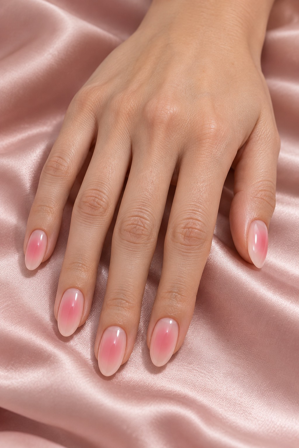 Soft Blush Pink Aura Halo Nails