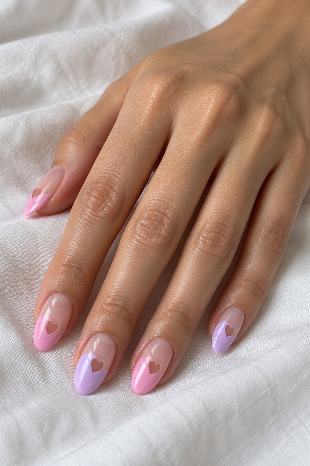 Micro Heart Negative Space Cutouts Nails