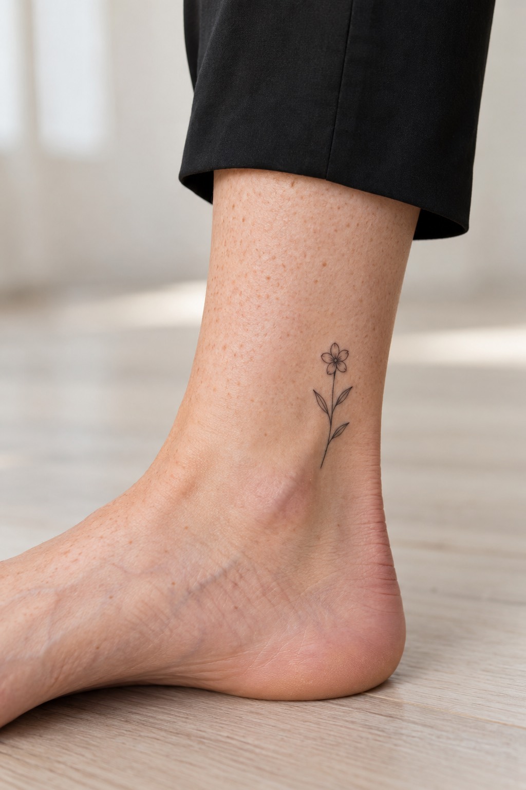 Dainty Single Stem Lavender Sprig Beginner Tattoo Idea