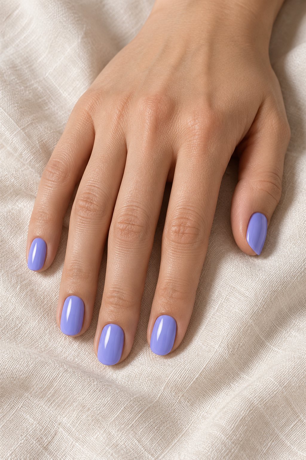 Periwinkle Pastel Cream Nails