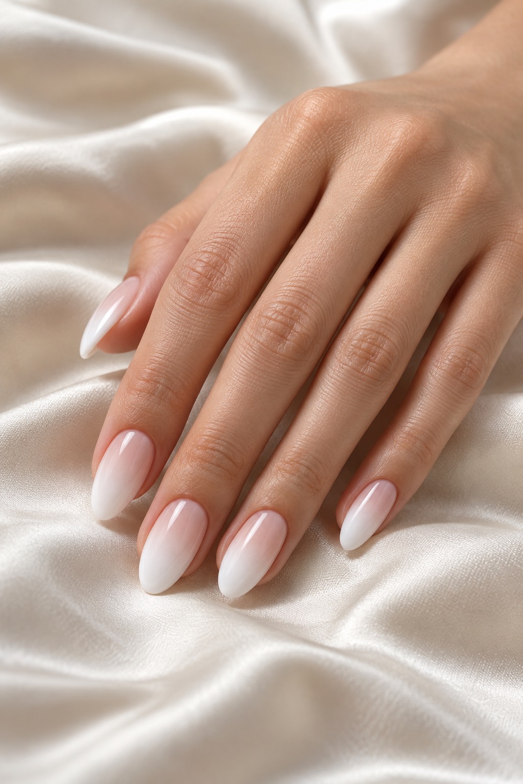 Modern Baby Boomer White Fade Nails