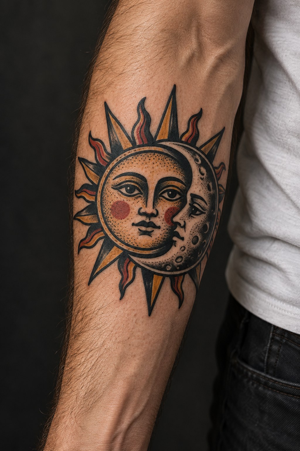 American Traditional Bold Blackwork Tattoo