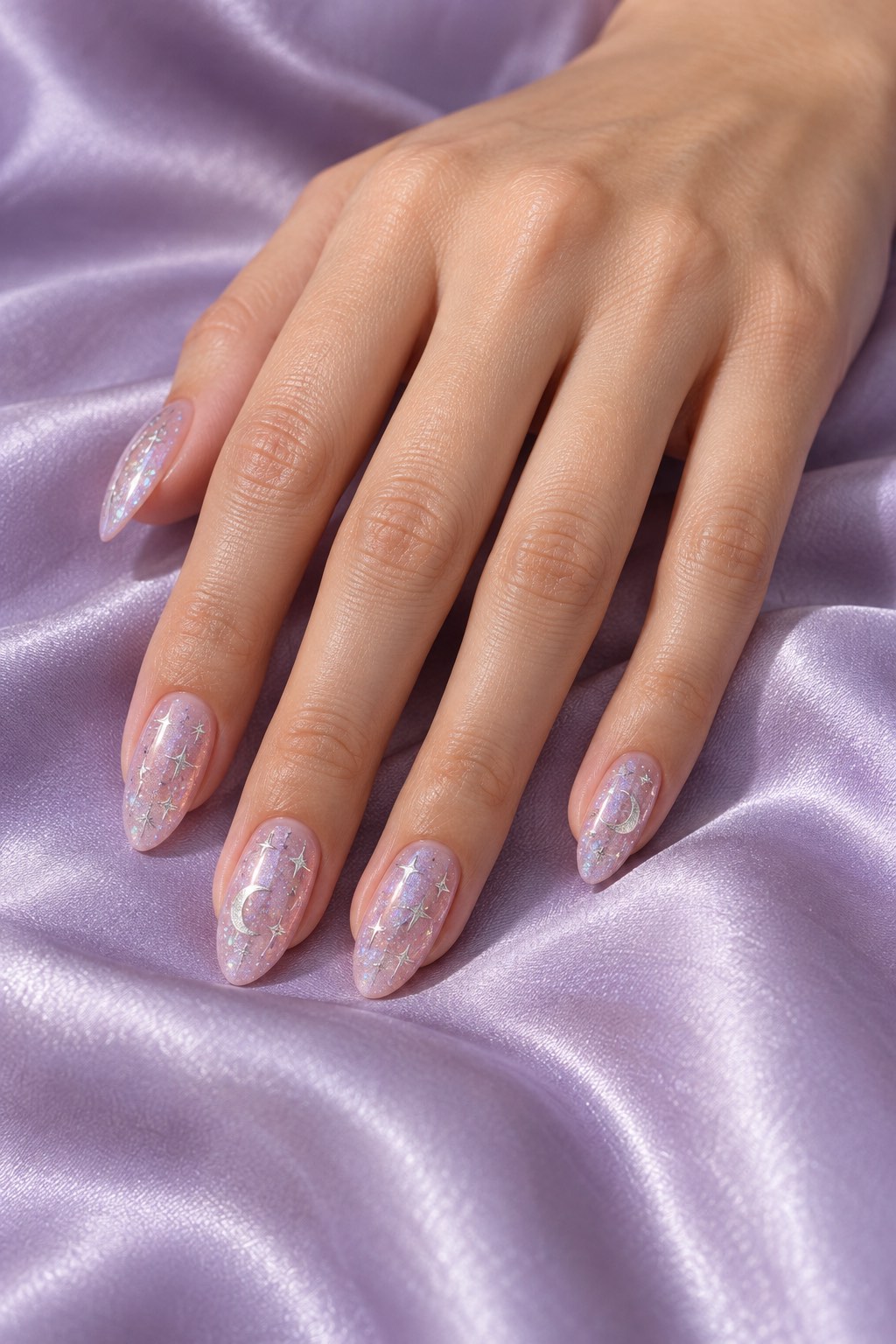 Iridescent Fairy Dust Sparkle Accents Nails