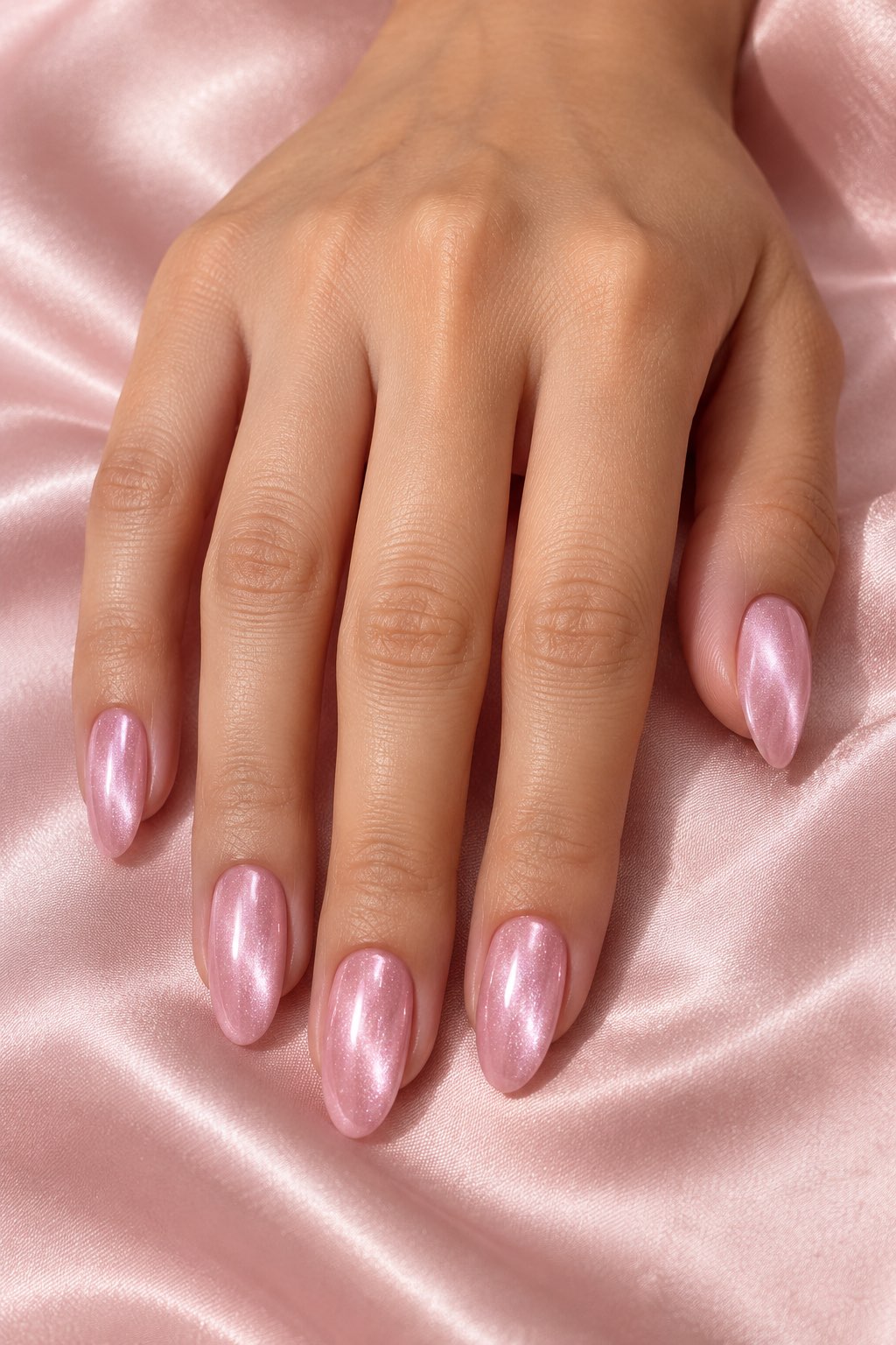 Soft Rosewater Cat Eye Velvet Nails
