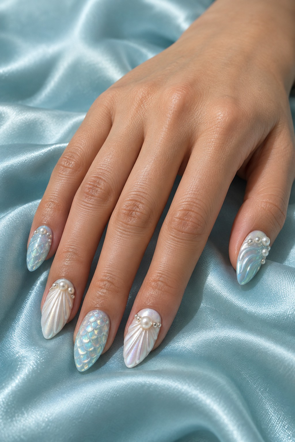 Sculpted 3D Seashell Ridge Texture Nails